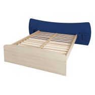 Lit panneau chevet Forma 90x200cm- Acacia Lakel crème H1277/BleuU550