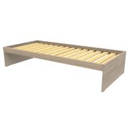 Lit simple Identité sommier à lattes 90x200 cm Argent/Chêne