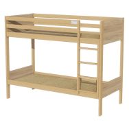 Lit superposé Identité tête/pied panneau sommier agglo 90x190 cm Argent/Chêne