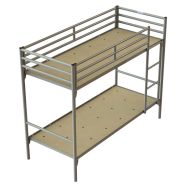 Lit superposé Quiétub 90x190 cm sommier aggloméré 9006 Alu