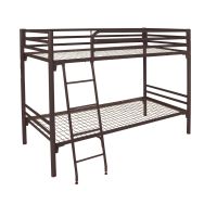 Lit superposé métal ALBA 90x200 sommier treillis coloris Brun givré