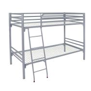 Lit superposé métal ALBA 90x200 sommier treillis coloris RAL 9006 Alu