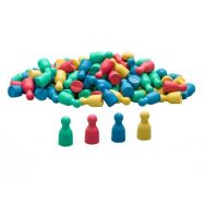 Lot 100 pions bois 4 couleurs