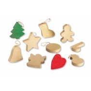 Lot 10 formes noël carton assorties à suspendre