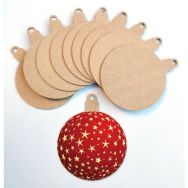 Lot 10 maxi boules de noël en bois à décorer et à suspendre