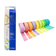Lot 10 rubans adhésifs 15 mm x 10 m couleurs pastel
