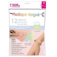 Lot 12 feuilles plastique dingue pastel