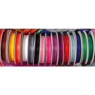 Lot 15 rubans organza couleurs assorties 10mm x 10m