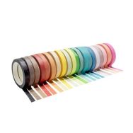 Lot 20 rubans adhésifs 7 mm x 10 m couleurs pastel