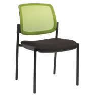 Lot 2 Chaises visiteurs Ritz dossier résille anis assise noire