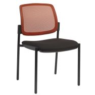 Lot 2 Chaises visiteurs Ritz dossier résille corail assise noire