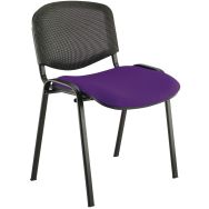 Lot 2 chaises Technic dossier résille pied Noir assise Aubergine