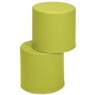 Lot 2 poufs ronds Diabolo Junior enduit PVC anis