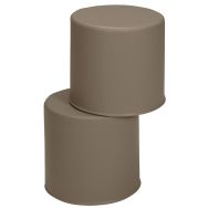 Lot 2 poufs ronds Diabolo enduit PVC taupe
