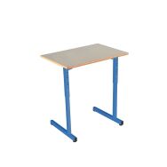 Lot 2 tables réglables Rubi 70 x 50 cm beige chants alaisés Piétement bleu