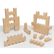 Lot 30 blocs bois zigzag