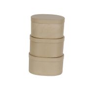 Lot 3 boîtes ovales (28x22x15/30x24x15cm)