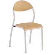 Lot 4 chaises 4 pieds C'Sup dossier simple galbe, T4, piétement gris RAL 9006