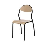 Lot 4 chaises 4 pieds C'Sup dossier simple galbe, T6, piétement noir décor