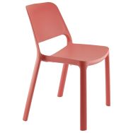 Lot 4 chaises empilables Kéa polypropylène corail
