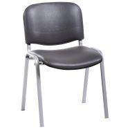 Lot 5 chaises Cluny accroche soudée piètement gris PVC M2 coloris anthracite