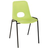 Lot 5 chaises Floride piètement chromé coque Vert anis