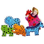 Lot 5 pochoirs géants - les animaux du zoo