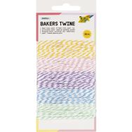 Lot 5x4 m cordons coton bicolores pastel