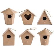 Lot 6 nichoirs en carton à décorer formes assorties 100x85 mm