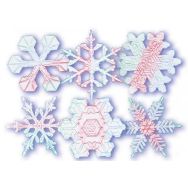 Lot 6 plaques relief flocons de différentes formes 17,5 x 17,5 cm.