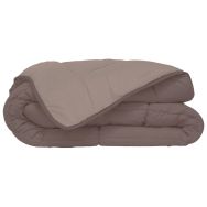 Lot 8 couettes Hude microfibre bicolore 140 x 200 cm Taupe/Lin