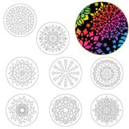 Lot 8 pochoirs plastique mandalas 14cm