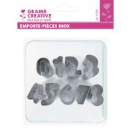 Lot 9 emporte pièces chiffres 3 cm