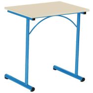 Lot Atlas, 1 table chants surmoulés 70x50cm et 1 chaise, T6 bleu RAL 5015