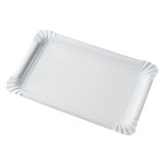 Lot de3000 assiettes rectangulaires carton blancL:100mm L:160mm