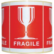 Lot de 1000 Etiquette d'expédition FRAGILE VERRE 105 mm x 75 mm
