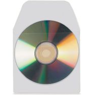 Lot de 100 100 Pochettes adhésives pour CD/DVD avec rabat