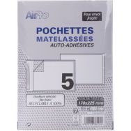 Lot de 100 Pochettes 150x215 125g kraft blanc auto adhésives