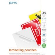 Lot de 100 Pochettes de Plastification A3 2 x 125 µm - Pavo
