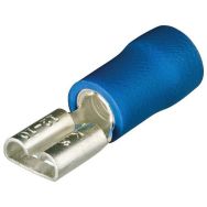 Lot de 100 cosses clips femelles isolées p/ câble de 1,5 à 2,5mm² largeur 4,8mm²