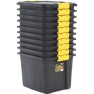 10 bacs ultra-résistants de 42 l avec couvercle noir