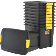 Lot de 10 10 bacs ultra-résistants de 60 l avec couvercle noir