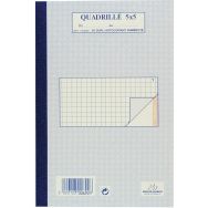 Lot de 10 Bloc-notes quadrillé 5/5 dupli a5 100 pages