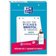 Lot de 10 Bloc bristol Oxford 148x210 30 fiches perforees point blanc