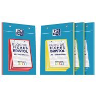 Lot de 10 Bristol en bloc Oxford perforé A5 Q5/5 210g assorties - Oxfo