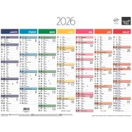 Lot de 10 Calendrier banque fr arc en ciel par 10 - 43x33,5cm