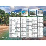 Lot de 10 Calendrier fantaisie fr evasion par 10 - 55x40,5cm