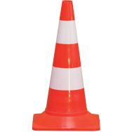 Lot de 10 Cones plastique fluo - 0,6kg - 50cm
