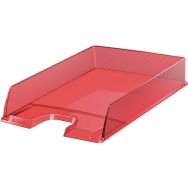 Lot de 10 Corbeille courrier Esselte Europost Solea Rouge transparent