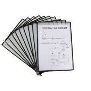 Lot de 10 Easy Load Pro pochettes A4: PP: avec épingle en métal: noir